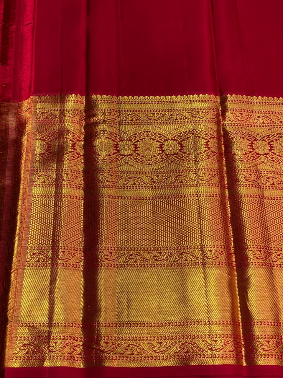 Lavender and Red Pure tissue Kanchipuram Silk saree - PPURE30