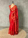 Red Banarasi silk saree- MPS2