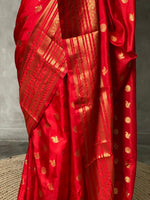 Red Banarasi silk saree- MPS2