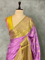 Lilac Pink Banarasi silk saree- MPS2A