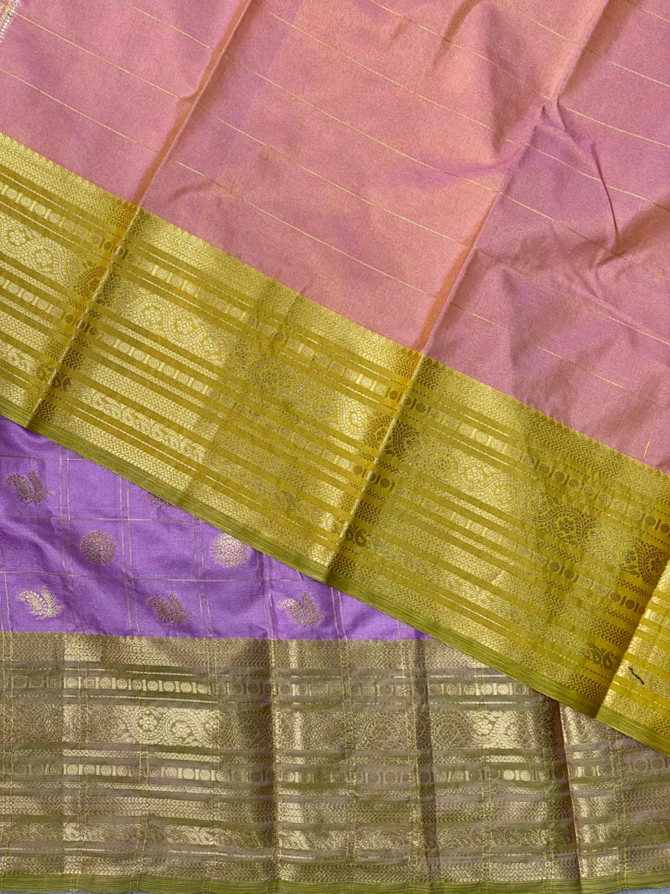 Lilac Pink Banarasi silk saree- MPS2A