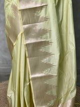 Pastal Green Semi katan Banarasi silk saree- MPS7E