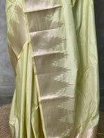 Pastal Green Semi katan Banarasi silk saree- MPS7E