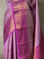 Lavender and purple Semi brocade Banarasi silk saree- PBROB