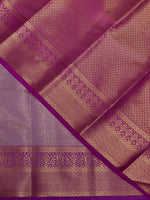 Lavender and purple Semi brocade Banarasi silk saree- PBROB