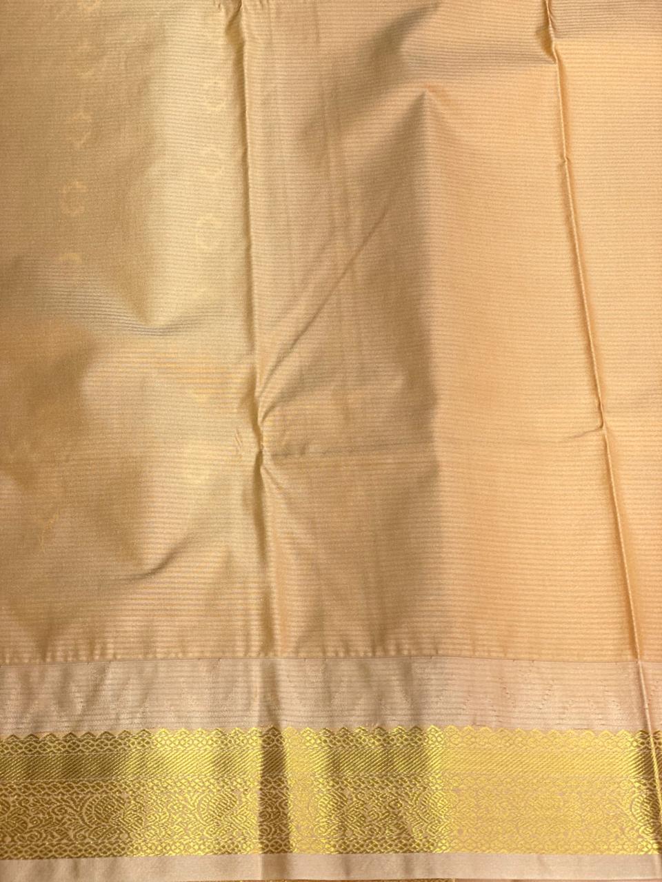 Dark Green and sandal silk saree- PSSR148