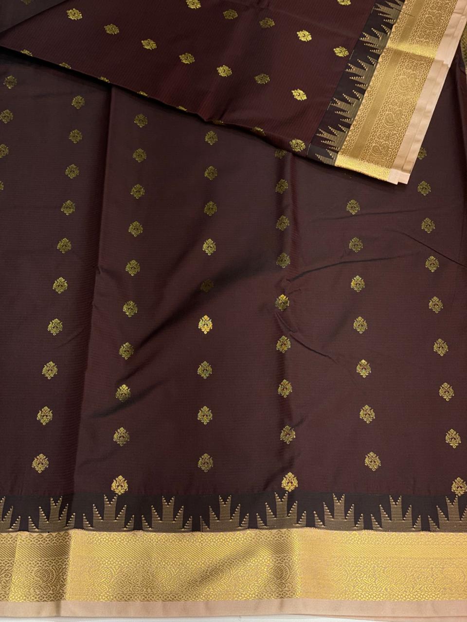 Brown and sandal silk saree- PSSR149