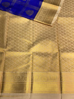 Royal blue and sandal silk saree- PSSR152