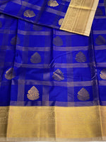 Royal blue and sandal silk saree- PSSR152