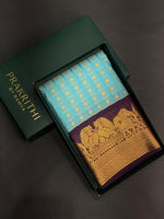 Blue and violet silk saree- PSSR153