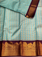Blue and violet silk saree- PSSR153