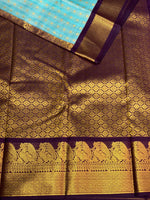 Blue and violet silk saree- PSSR153