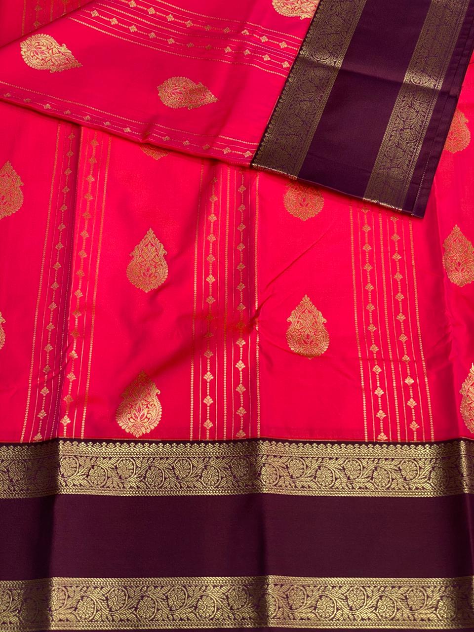 Magenta and purple silk saree- PSSR156
