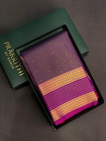 Violet and magenta silk saree- PSSR157