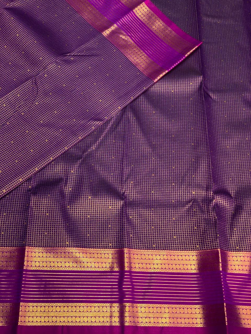 Violet and magenta silk saree- PSSR157