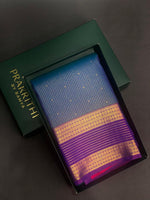 Peacock Blue and magenta silk saree- PSSR159