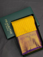 Yellow and Violet silk saree- PSSR160