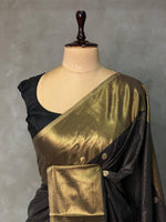 Black Banarasi silk saree- MPS2F