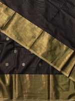 Black Banarasi silk saree- MPS2F