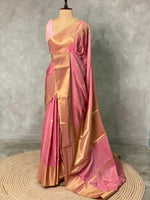 Peach Banarasi silk saree- MPS2D