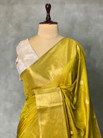 Olive Green Banarasi silk saree- MPS2E