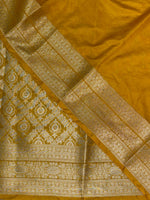 Mustard yellow brocade Banarasi silk saree- MPSBRO1