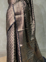 Black brocade Banarasi silk saree- MPSBRO3