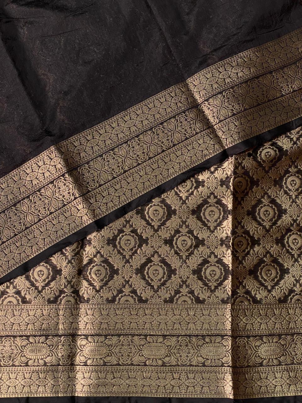 Black brocade Banarasi silk saree- MPSBRO3