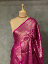 Magenta brocade Banarasi silk saree- MPSBRO5