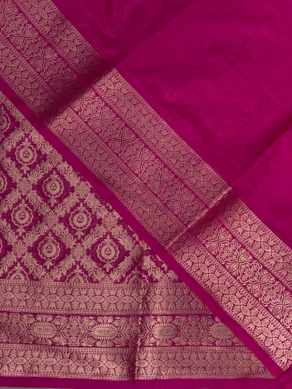 Magenta brocade Banarasi silk saree- MPSBRO5
