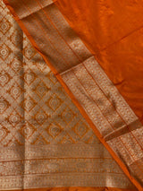 orange brocade Banarasi silk saree- MPSBRO6