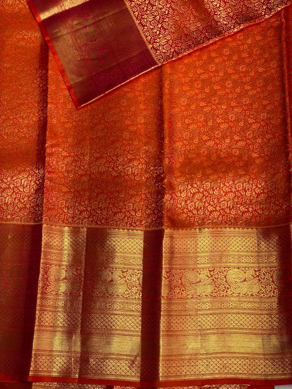 Orange Kanchipuram Silk saree - PPURE50