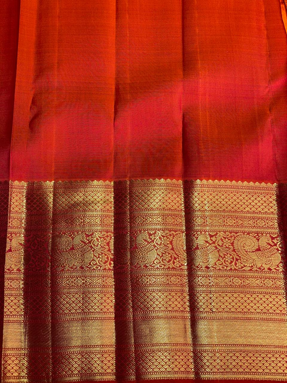 Orange Kanchipuram Silk saree - PPURE50