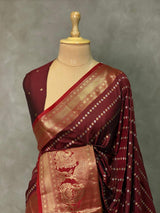 Maroon Banarasi saree -BSP2