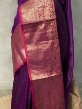 Dark wine Banarasi saree -BSP5