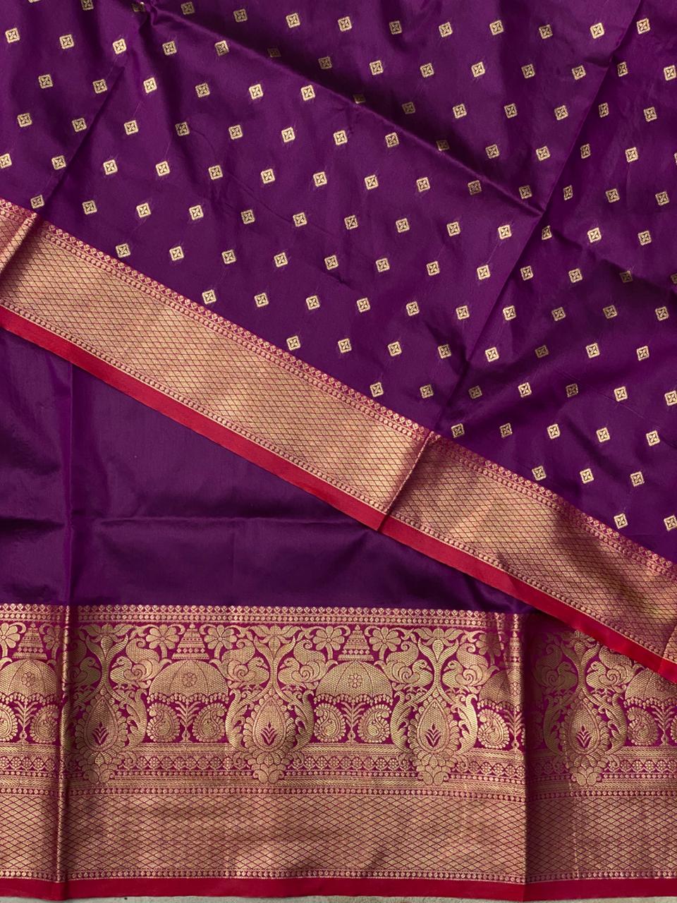 Dark wine Banarasi saree -BSP5