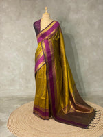 Olive Green and Purple Banarasi saree -BSP7B