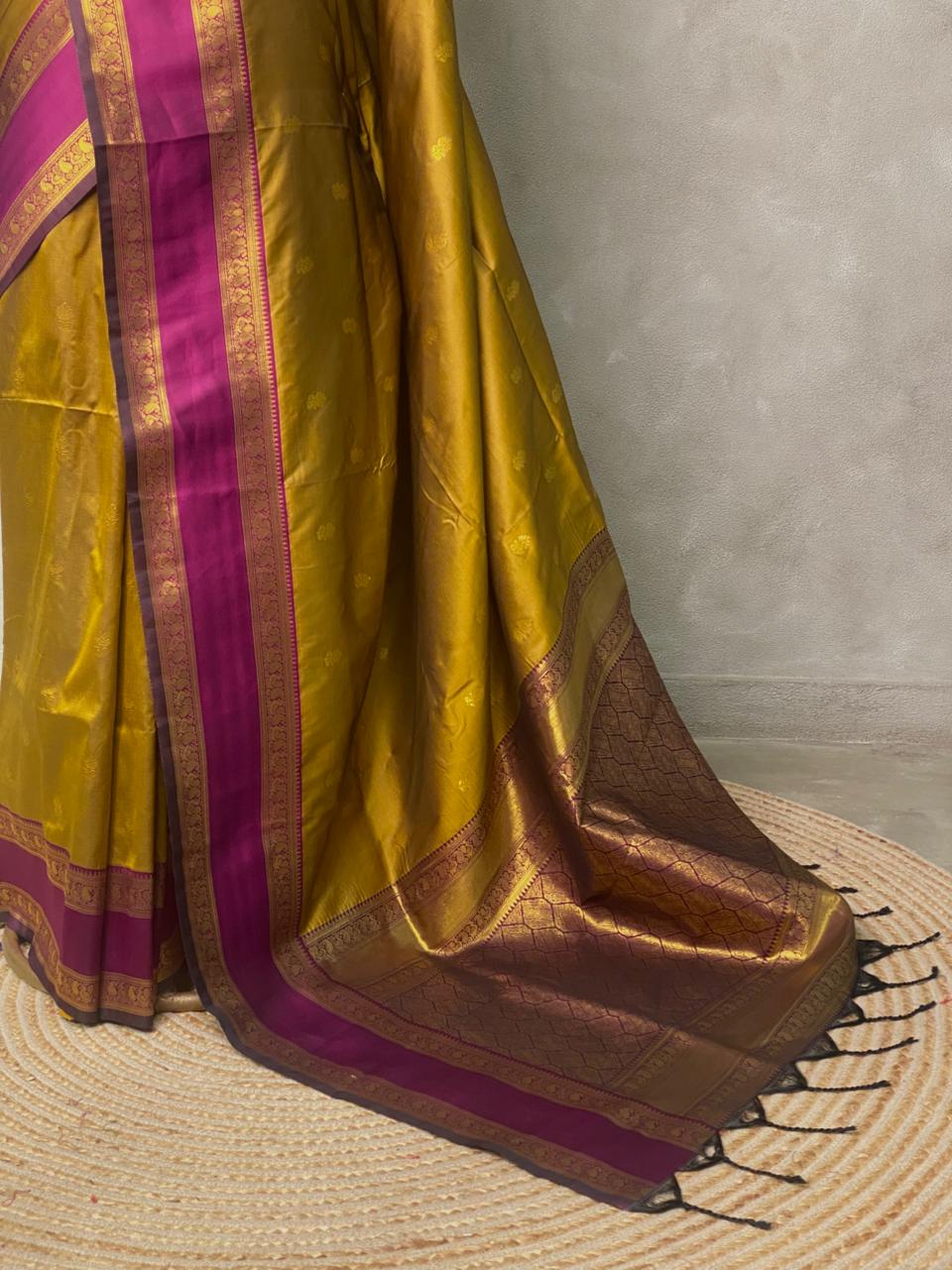 Olive Green and Purple Banarasi saree -BSP7B