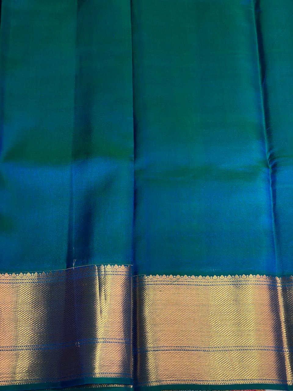 Peacock blue Pure Kanchipuram Silk saree - PPURE38