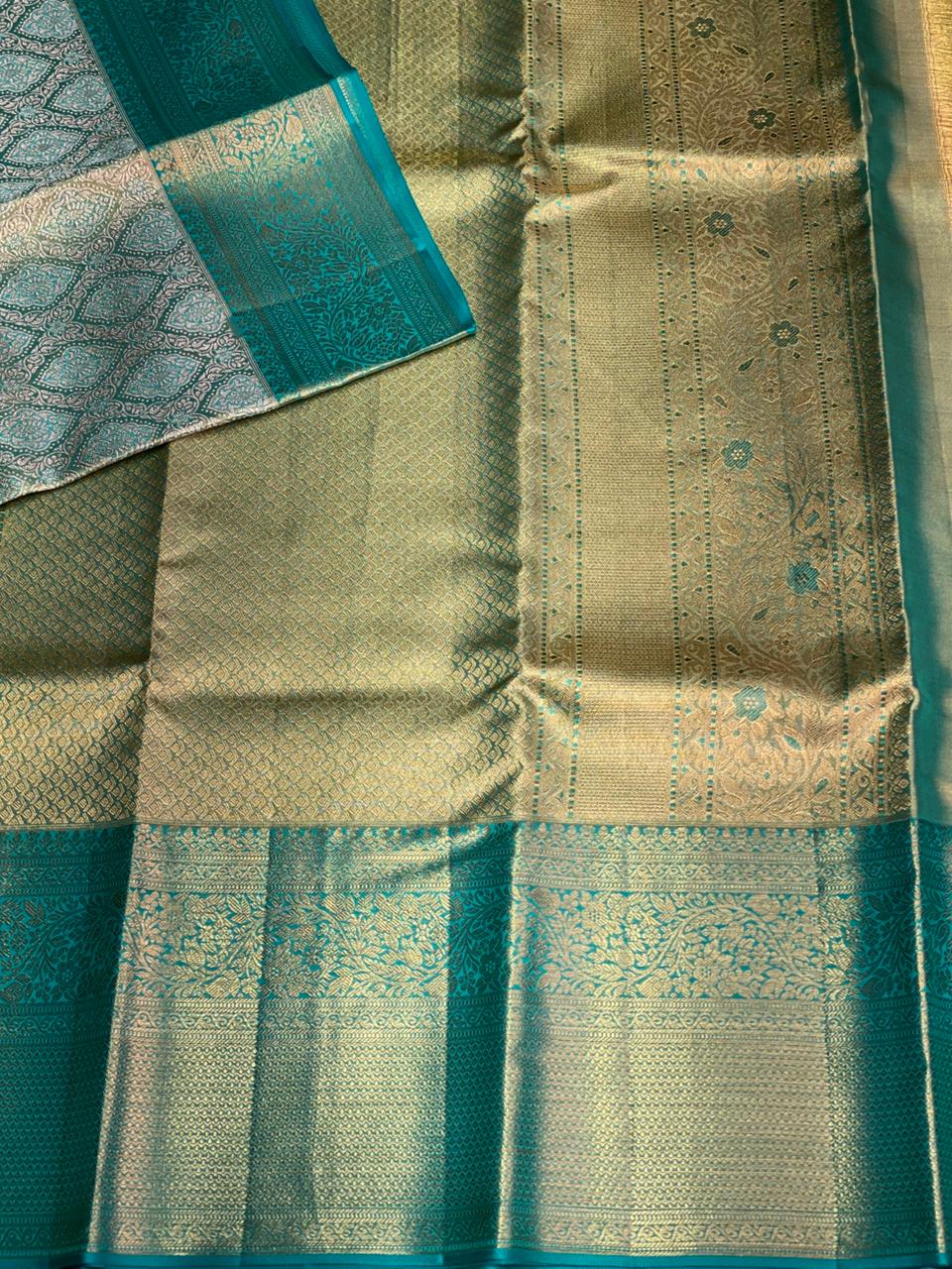 Green Pure tissue Kanchipuram Silk saree - PPURE38