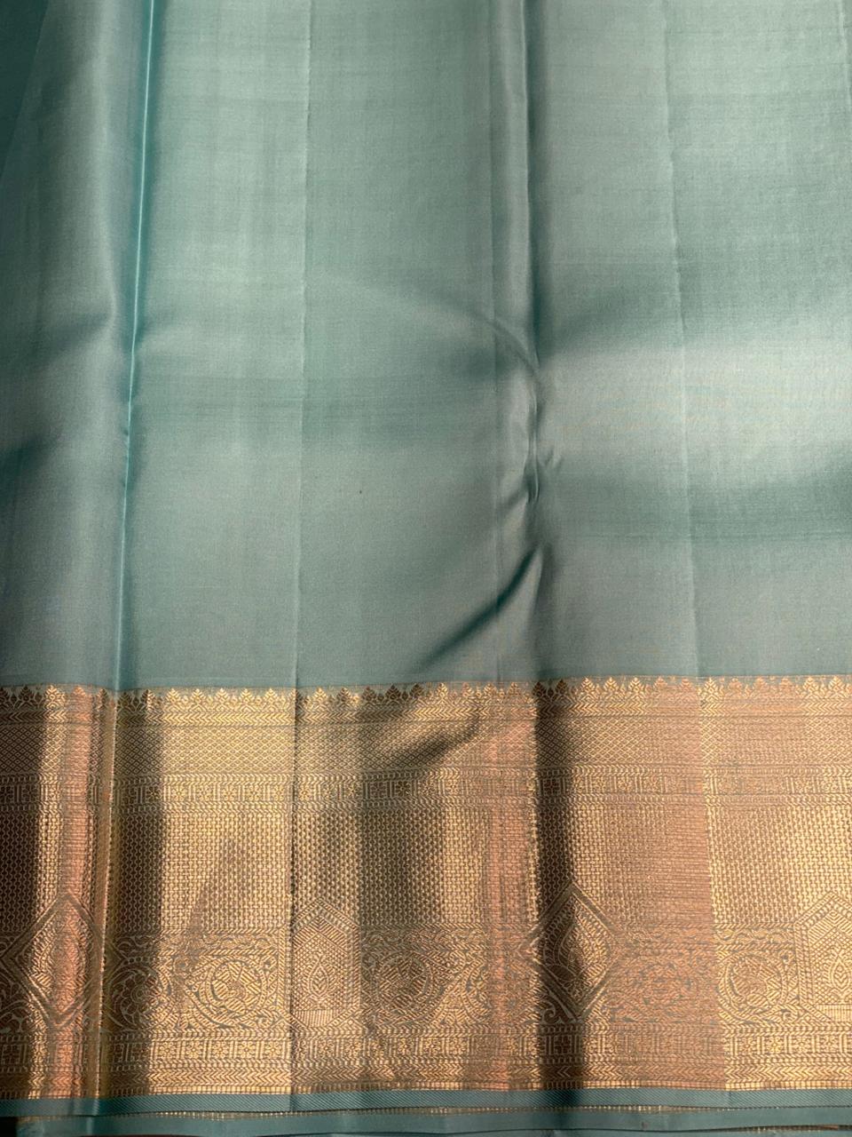 Pastal blue Pure Kanchipuram Silk saree - PPURE41
