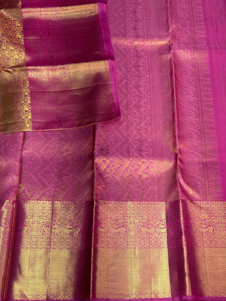 Magenta Pure tissue Kanchipuram Silk saree - PPURE42