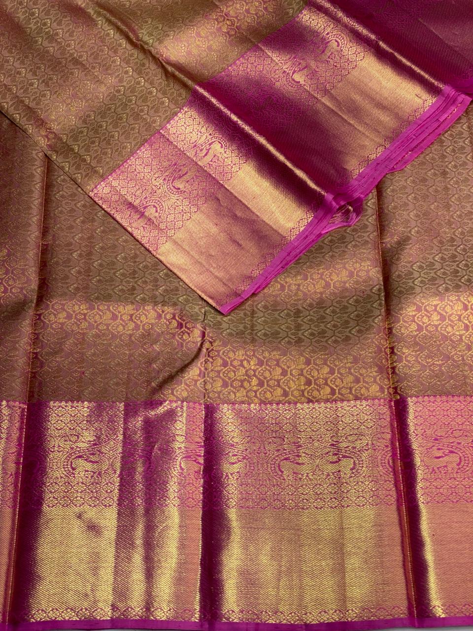 Magenta Pure tissue Kanchipuram Silk saree - PPURE42