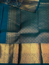 Peacock Blue Pure Kanchipuram Silk saree - PPURE43