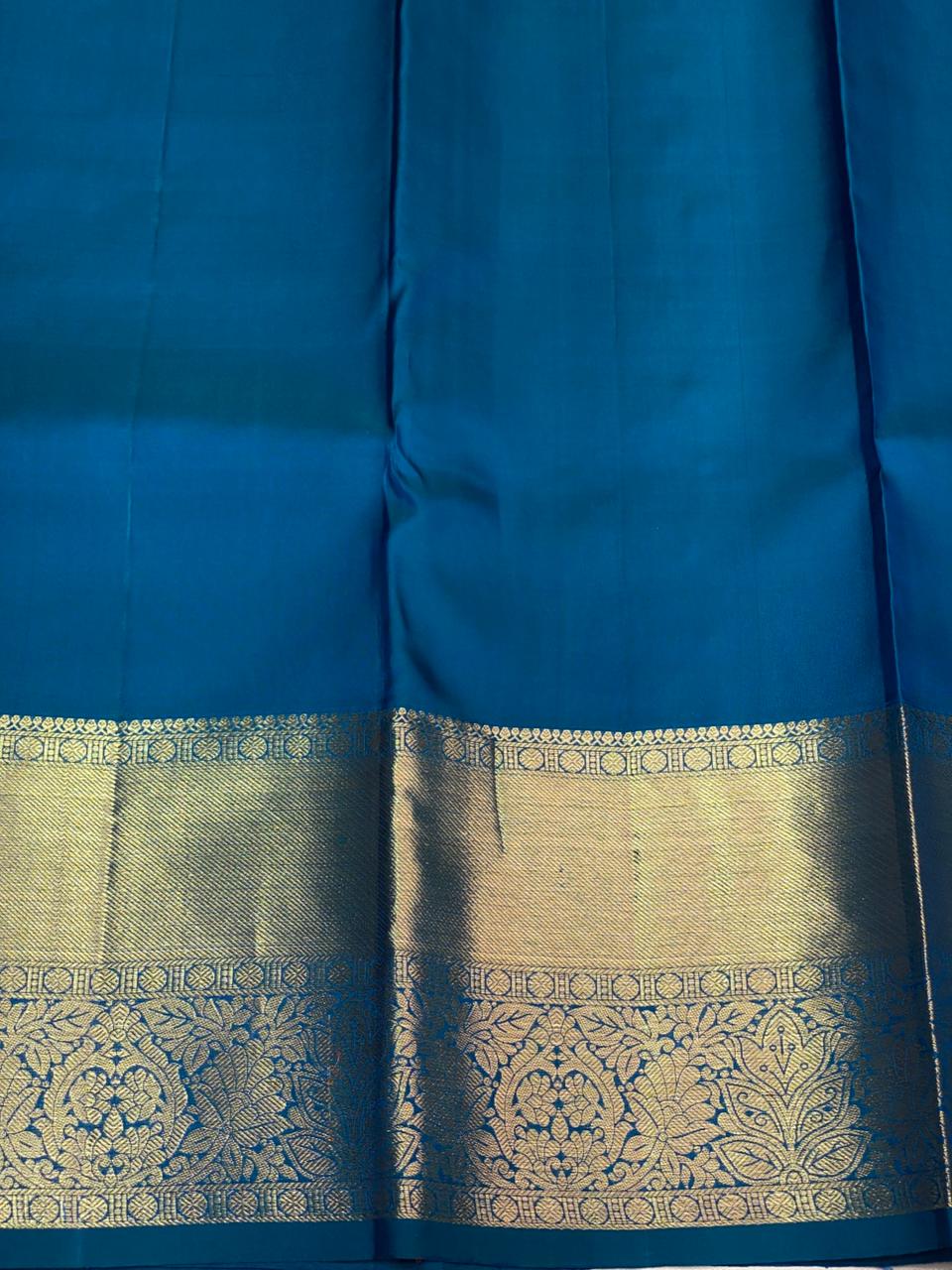 Peacock Blue Pure Kanchipuram Silk saree - PPURE43