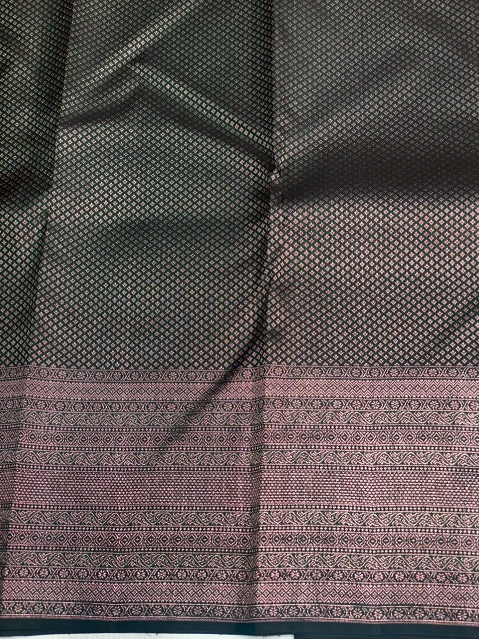 Bottle Green Pure Kanchipuram Silk saree - PPURE21A