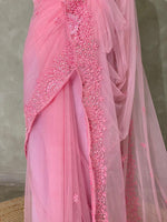 Pink net bridal designer saree - PSD31