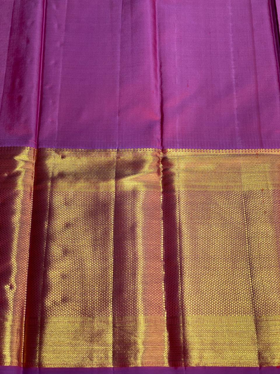 Lilac Pink pure Kanchipuram Silk saree - PPURE51