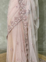 Nude shade net bridal designer saree - PSD39
