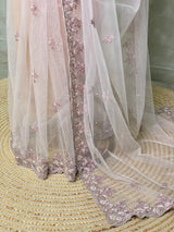 Nude shade net bridal designer saree - PSD39